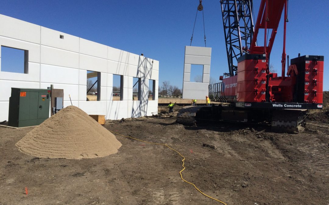 Merit Center Starts Hanging Precast Concrete Wall Panels
