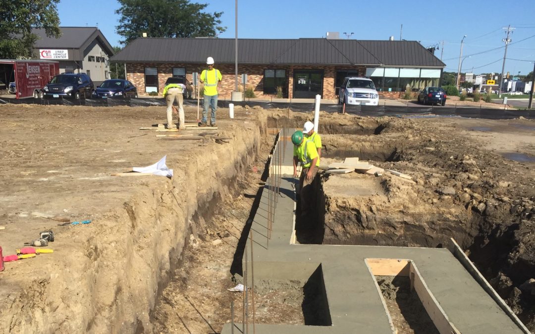 Frontage Road Multi-Tenant Space is Pouring Footings